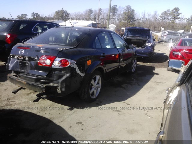 1YVHP84D845N93605 - 2004 MAZDA 6 S BLACK photo 4