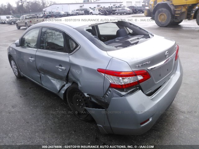 3N1AB7AP6EY245243 - 2014 NISSAN SENTRA S/SV/SR/SL SILVER photo 3