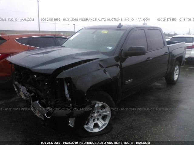 3GCUKREC9JG378219 - 2018 CHEVROLET SILVERADO K1500 LT BLACK photo 2