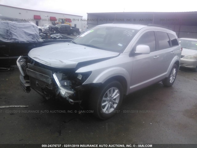 3C4PDCBB4ET142039 - 2014 DODGE JOURNEY SXT SILVER photo 2