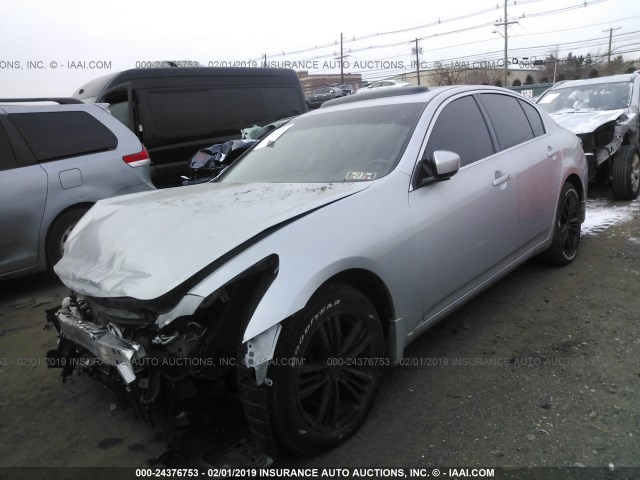 JN1CV6AR4DM764613 - 2013 INFINITI G37 SILVER photo 2