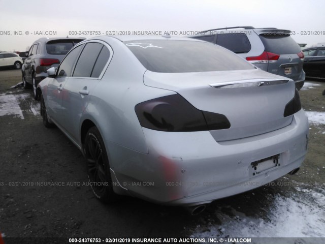 JN1CV6AR4DM764613 - 2013 INFINITI G37 SILVER photo 3