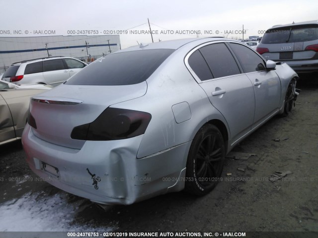 JN1CV6AR4DM764613 - 2013 INFINITI G37 SILVER photo 4