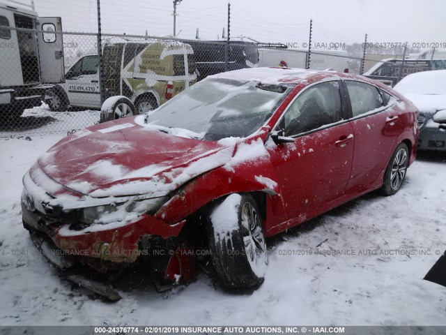 2HGFC1F71HH649391 - 2017 HONDA CIVIC EXL RED photo 2