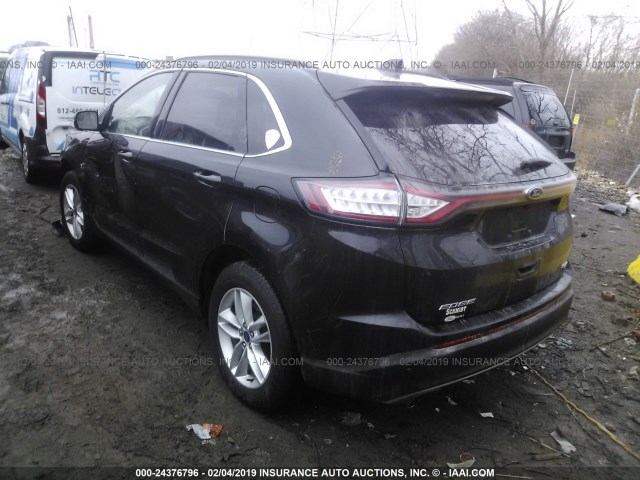 2FMTK4J88FBB09893 - 2015 FORD EDGE SEL BLACK photo 3