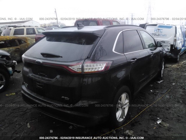 2FMTK4J88FBB09893 - 2015 FORD EDGE SEL BLACK photo 4