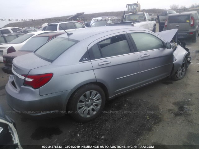 1C3CCBAB1EN237322 - 2014 CHRYSLER 200 LX GRAY photo 4