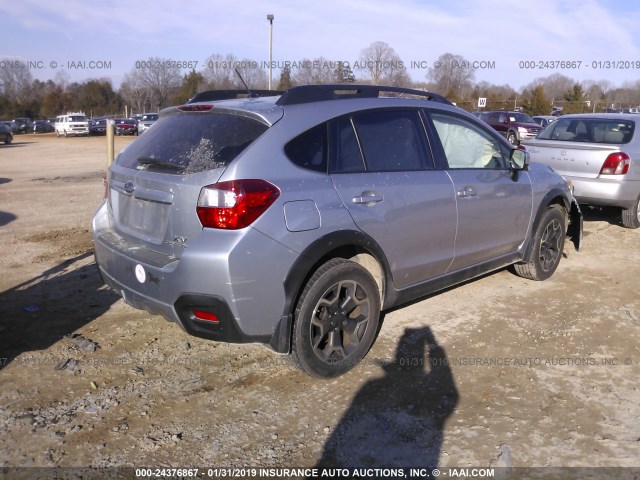 JF2GPAVC6D2817309 - 2013 SUBARU XV CROSSTREK 2.0 PREMIUM SILVER photo 4