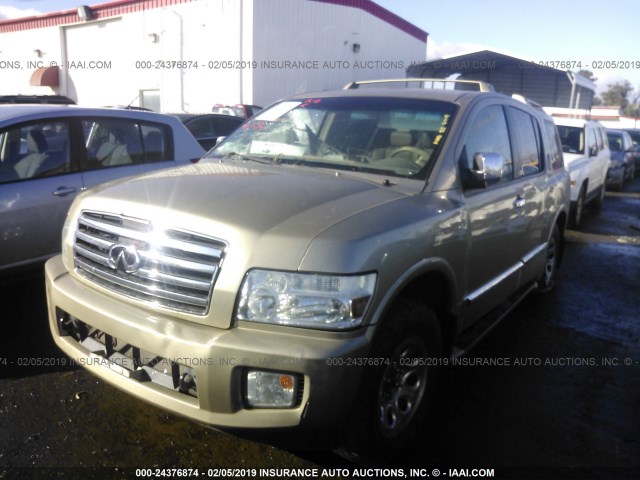 5N3AA08C34N808550 - 2004 INFINITI QX56 GOLD photo 2