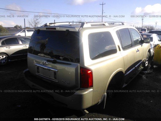 5N3AA08C34N808550 - 2004 INFINITI QX56 GOLD photo 4