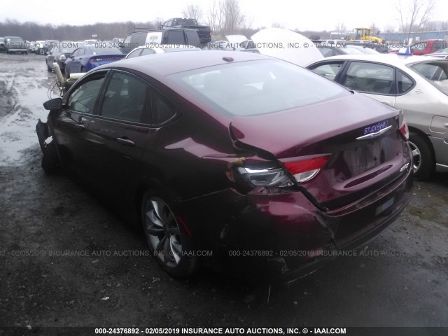 1C3CCCBB5FN706305 - 2015 CHRYSLER 200 S BURGUNDY photo 3