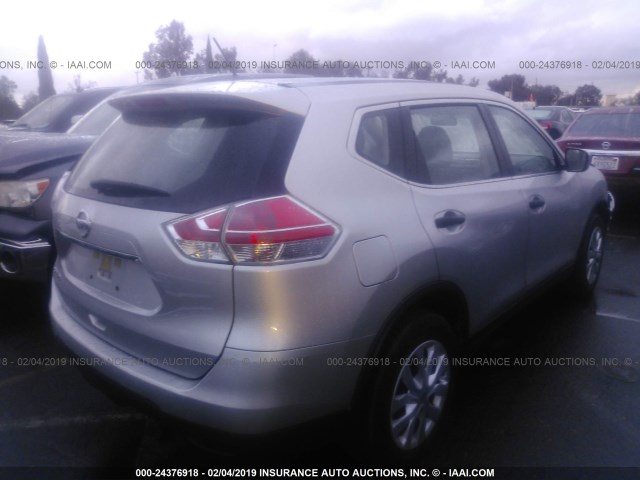 JN8AT2MT7GW009978 - 2016 NISSAN ROGUE S/SL/SV SILVER photo 4