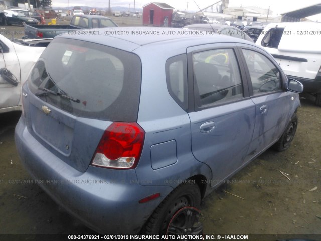 KL1TD66667B762853 - 2007 CHEVROLET AVEO LS BLUE photo 4