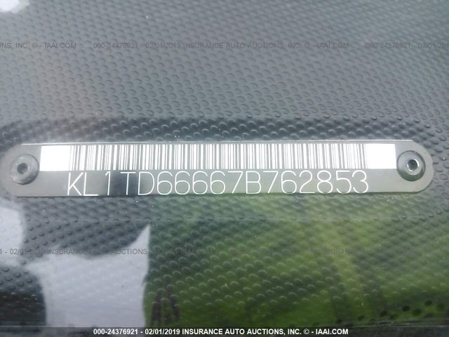 KL1TD66667B762853 - 2007 CHEVROLET AVEO LS BLUE photo 9