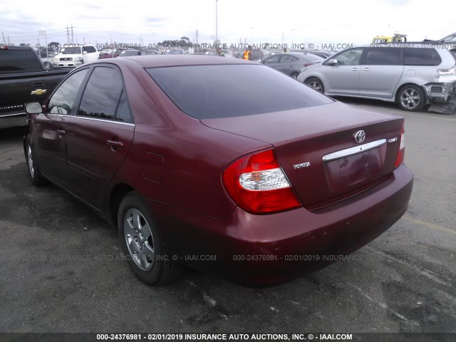 4T1BE30K92U004262 - 2002 TOYOTA CAMRY LE/XLE/SE MAROON photo 3