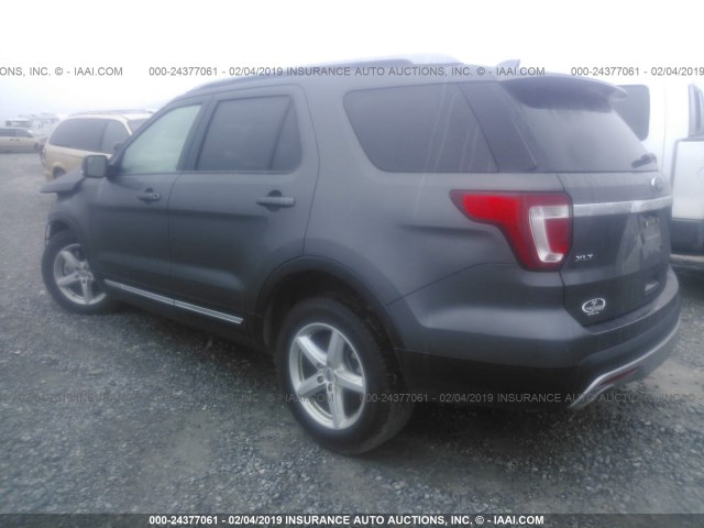 1FM5K7D82HGE33200 - 2017 FORD EXPLORER XLT GRAY photo 3