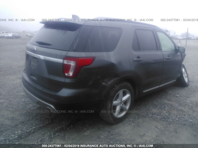 1FM5K7D82HGE33200 - 2017 FORD EXPLORER XLT GRAY photo 4