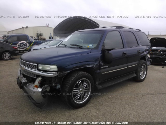 1GNEC13Z12R187249 - 2002 CHEVROLET TAHOE C1500 BLUE photo 2