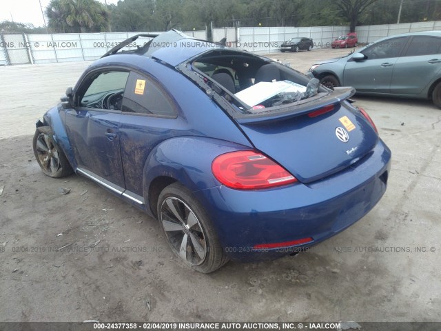 3VWVA7AT1CM652788 - 2012 VOLKSWAGEN BEETLE TURBO BLUE photo 3