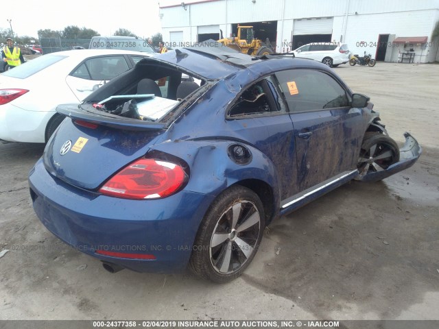 3VWVA7AT1CM652788 - 2012 VOLKSWAGEN BEETLE TURBO BLUE photo 4