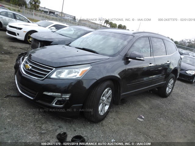 1GNKRHKD0EJ121536 - 2014 CHEVROLET TRAVERSE LT BLACK photo 2