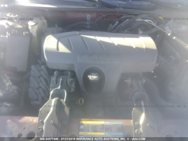 2G2WP552181140561 - 2008 PONTIAC GRAND PRIX RED photo 10