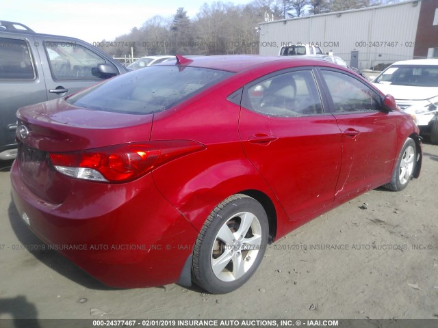 KMHDH4AE7DU944237 - 2013 HYUNDAI ELANTRA GLS/LIMITED RED photo 4