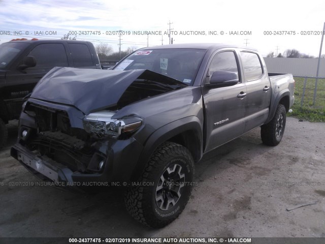 5TFCZ5AN9HX064356 - 2017 TOYOTA TACOMA DBL CAB/SR/TRDSPT/OR/PRO GRAY photo 2