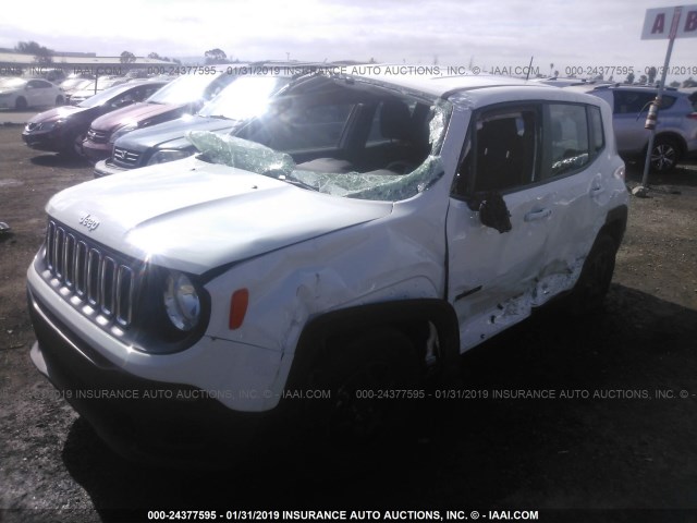 ZACCJAAB3JPG88331 - 2018 JEEP RENEGADE SPORT WHITE photo 2