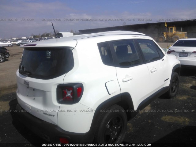 ZACCJAAB3JPG88331 - 2018 JEEP RENEGADE SPORT WHITE photo 4