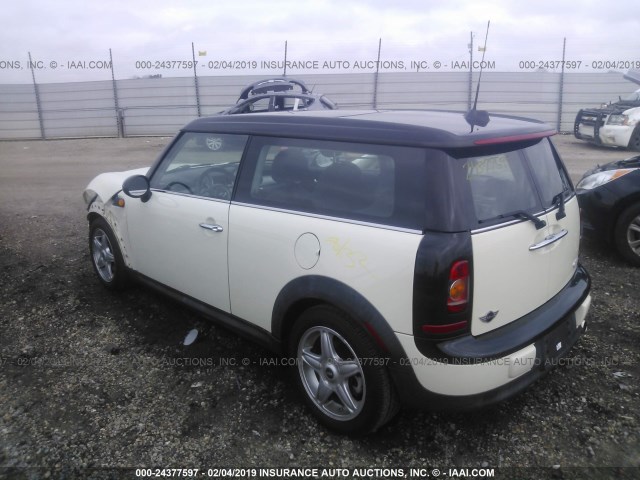 WMWML33579TN69003 - 2009 MINI COOPER CLUBMAN WHITE photo 3