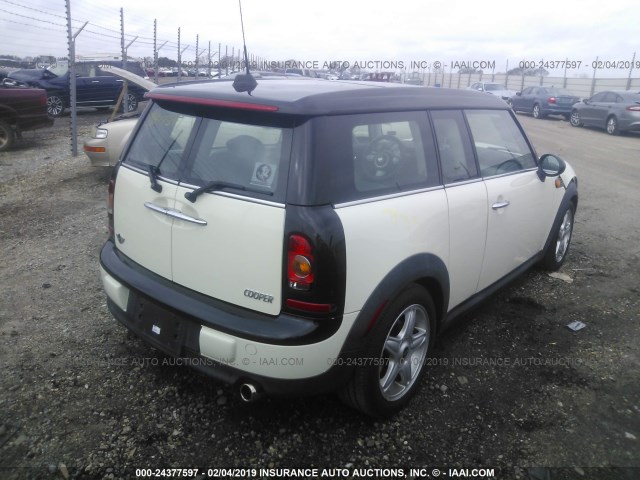 WMWML33579TN69003 - 2009 MINI COOPER CLUBMAN WHITE photo 4