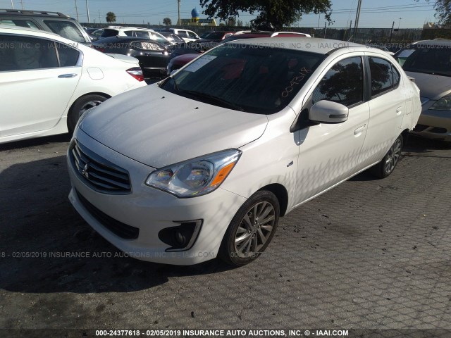 ML32F4FJ7HH004318 - 2017 MITSUBISHI MIRAGE G4 SE WHITE photo 2