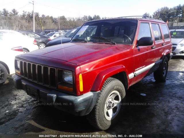 1J4FF68S6XL632120 - 1999 JEEP CHEROKEE SPORT/CLASSIC წითელი ფოტო 2