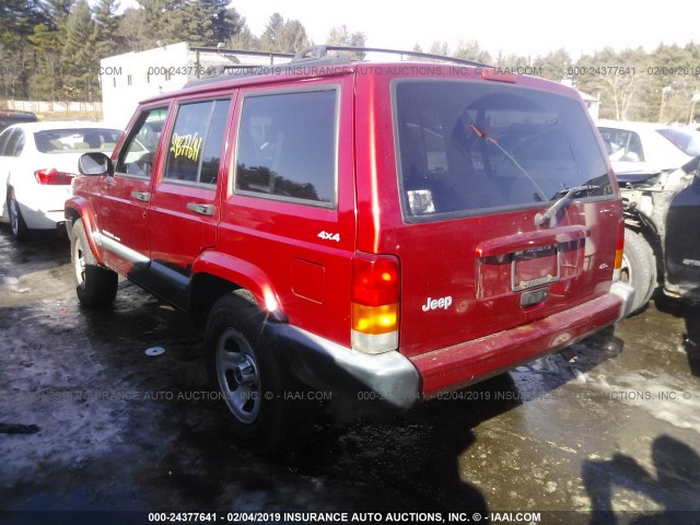 1J4FF68S6XL632120 - 1999 JEEP CHEROKEE SPORT/CLASSIC წითელი ფოტო 3
