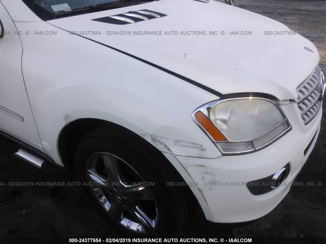 4JGBB86E66A122431 - 2006 MERCEDES-BENZ ML 350 WHITE photo 6