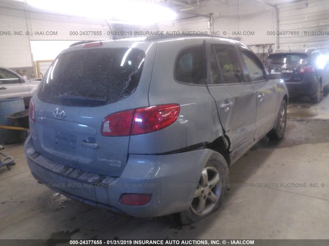 5NMSG73D48H147980 - 2008 HYUNDAI SANTA FE GLS GRAY photo 4