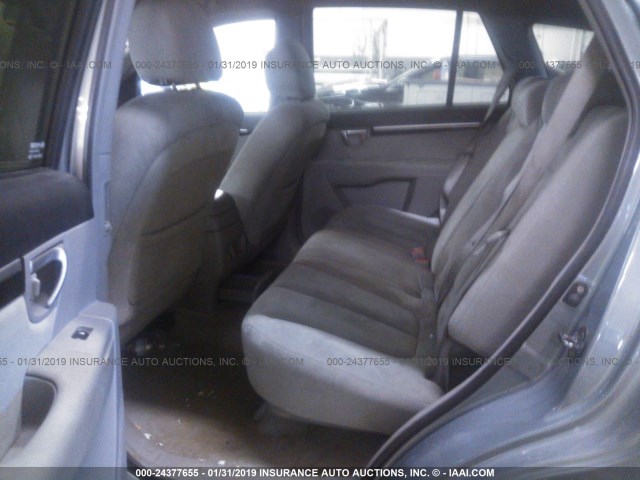 5NMSG73D48H147980 - 2008 HYUNDAI SANTA FE GLS GRAY photo 8