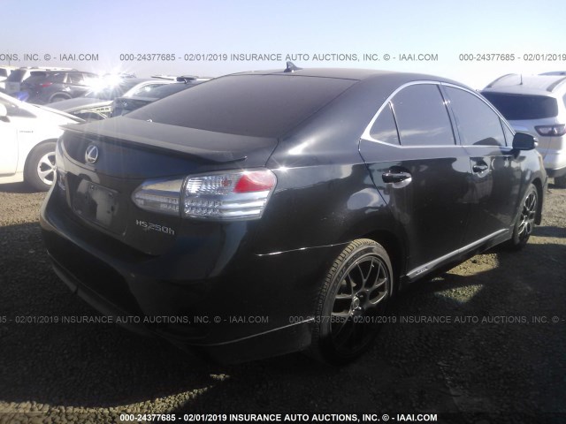 JTHBB1BA2A2011150 - 2010 LEXUS HS 250H BLACK photo 4