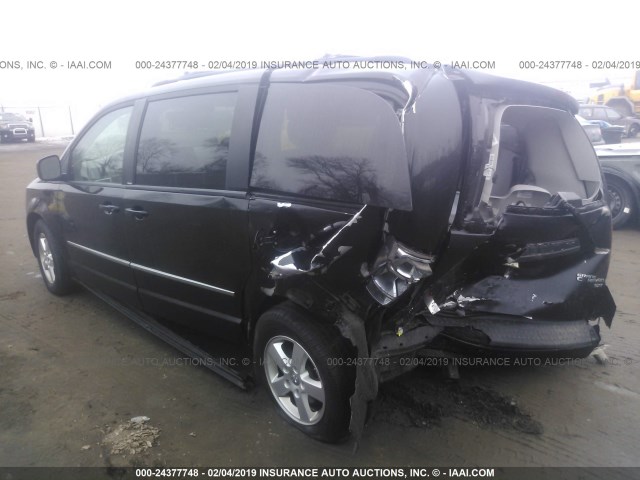 2D4RN5DX7AR124581 - 2010 DODGE GRAND CARAVAN SXT BLACK photo 3