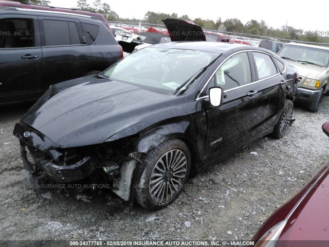 3FA6P0RU7HR356829 - 2017 FORD FUSION TITANIUM HEV BLACK photo 2