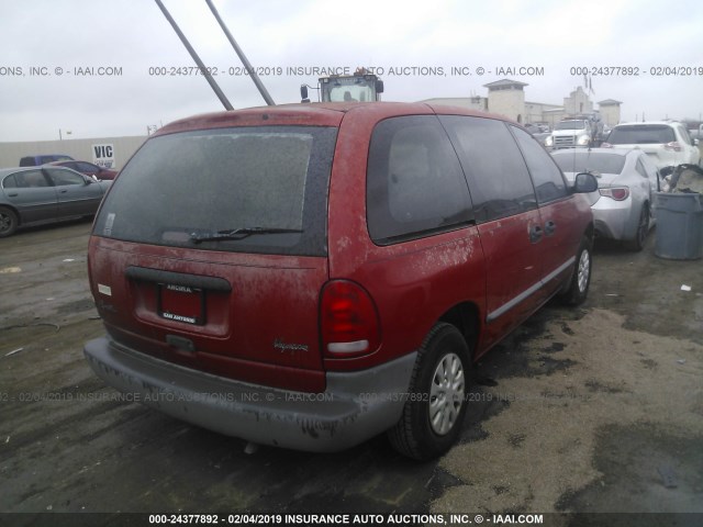 2P4FP25B1WR614979 - 1998 PLYMOUTH VOYAGER RED photo 4