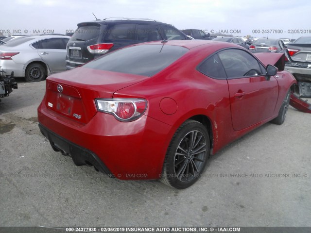 JF1ZNAA18D1721128 - 2013 TOYOTA SCION FR-S RED photo 4