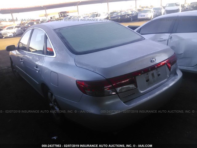 KMHFC46F66A071299 - 2006 HYUNDAI AZERA SE/LIMITED SILVER photo 3