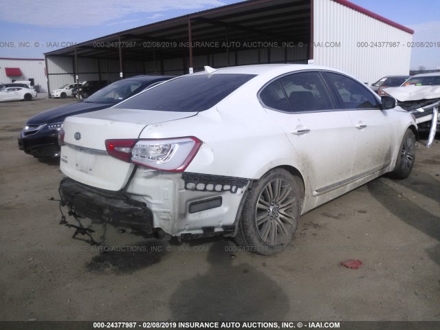 KNALN4D76E5148108 - 2014 KIA CADENZA PREMIUM/LIMITED WHITE photo 4