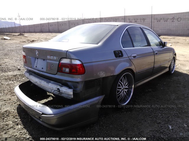 WBADT43432GY42658 - 2002 BMW 525 I AUTOMATIC GRAY photo 4