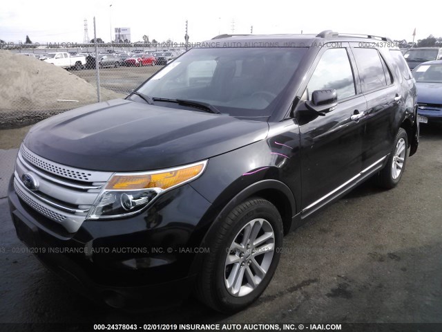 1FM5K7D87FGA55212 - 2015 FORD EXPLORER XLT BLACK photo 2