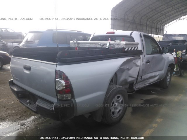 5TFNX4CN2BX001368 - 2011 TOYOTA TACOMA SILVER photo 4