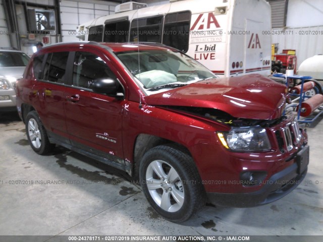 1C4NJDBB1HD114893 - 2017 JEEP COMPASS SPORT RED photo 1