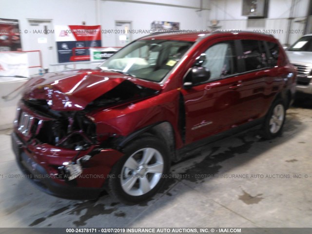 1C4NJDBB1HD114893 - 2017 JEEP COMPASS SPORT RED photo 2